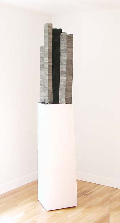 Kate Hunt, Pedestal
83 x 15 x 15 in.
Newspaper, Encaustic, Steel, Pedestal