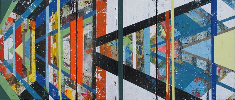 Jason Rohlf, Transit, 2015
Acrylic on 3 Canvas Panels, 24 x 55 in.