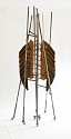Kate Hunt, Walking Piece 2
2015, newspaper, steel, encaustic, baling twine, electrical clamps