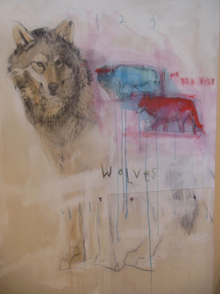 Helen Durant, Last Red Wolf, 2016
Charcoal and Acrylic on Canvas, 49 x 32 1/2 in.
&bull;