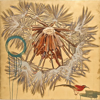 Work: Hung Liu Dandelion with Red Bird