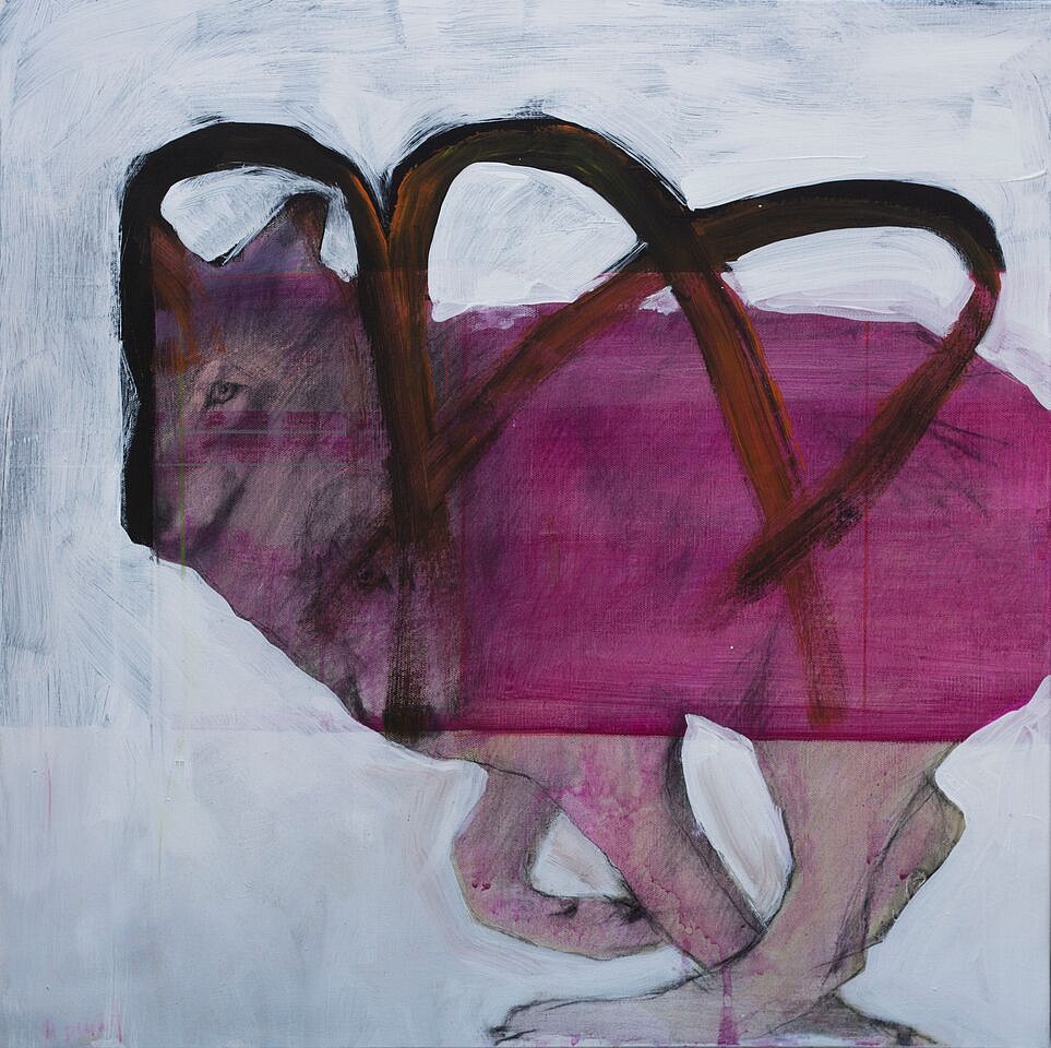 Helen Durant, Agility, 2018
Acrylic and Charcoal on Canvas, 24 x 24 in.