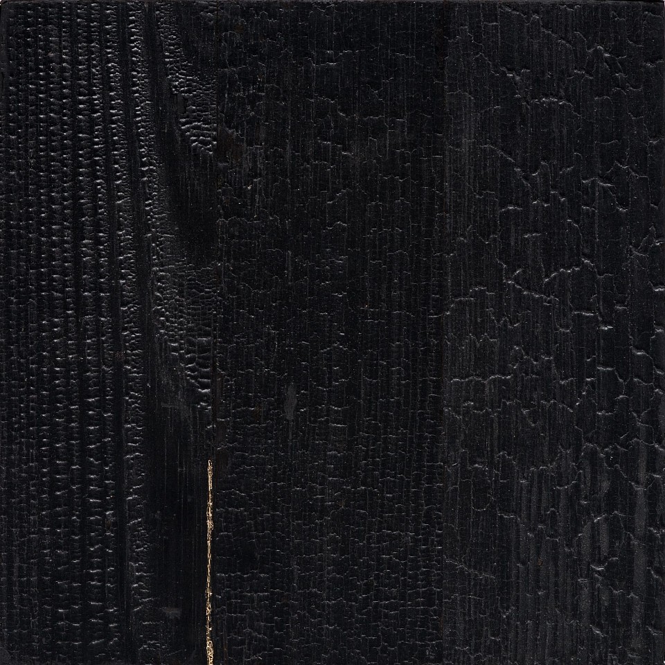 Miya Ando, Shou Sugi Ban Kintsugi: Light Came From Inside The Temple 4
Gold leaf, lacquer and charred cedar, 12 x 12 in.
07064
&bull;