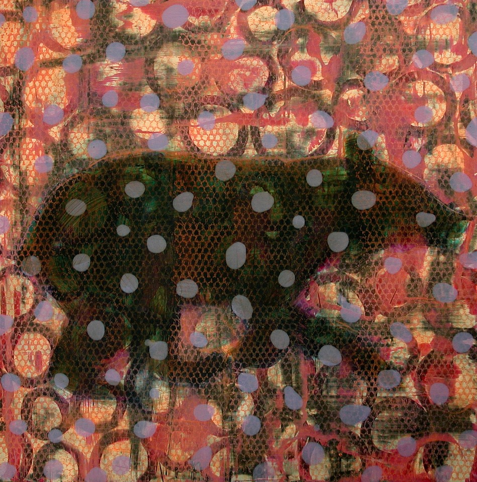Les Thomas, Animal Painting #08-5921
Oil and Wax on Panel, 48 x 48 in. (121.9 x 121.9 cm)
bear pink background purple dots  
 On loan at Terra
3987