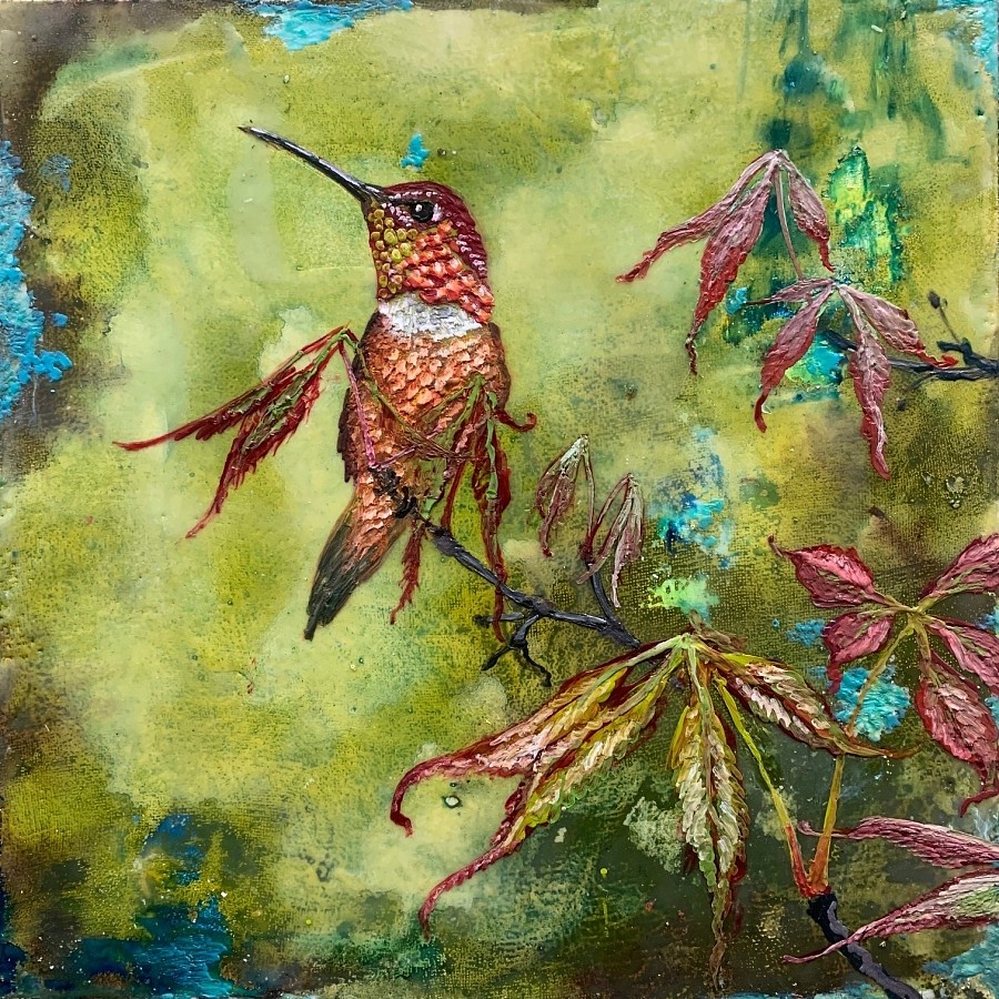 Chris Reilly, Allen's Hummingbird, 2020
Encaustic & Mixed Media on Panel, 13 x 13 in. (33 x 33 cm)
7464