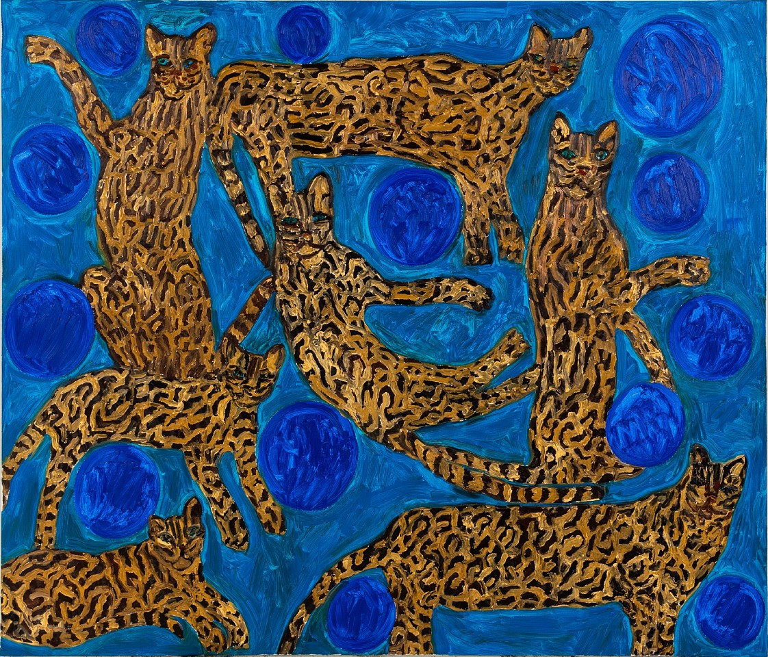Hunt Slonem, Pearl Blue Ocelots, 2020
Oil on Canvas, 60 x 70 in. (152.4 x 177.8 cm)
7627