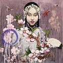 Hung Liu, Flower Girl II
2021, Mixed Media on Panel