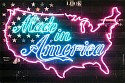 Robert Mars, Made in America Commission
Mixed Media and Collage on Wood Panel with Neon Tubing