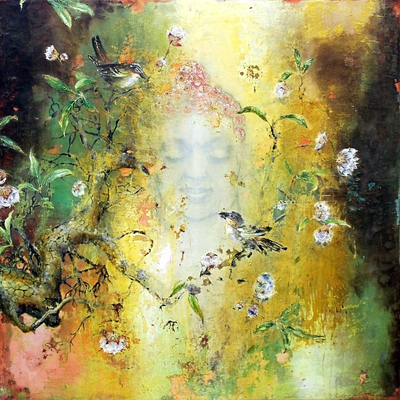 Chris Reilly, Green Tara with Birds, 2010
Encaustic and Mixed Media on Canvas and Panel, 40 x 40 in. (101.6 x 101.6 cm)
SOLD
4256