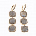 Krysia Renau, Labradorite Diamond 14k Gold Earrings
Gold weight - 12.30 grams, Diamonds - 1.45 carats, Labradorite - 16.86 carats