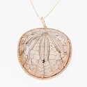 Krysia Renau, Fossilized Sea Urchin 14k Gold Pave Diamond Pendant
Natural Fossil over 400 million years old - 53.56 grams, 14k Gold weight - 15.1 grams, White Pave Diamonds - 0.76 carats, High Polished 3/8