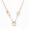Krysia Renau, 14k Solid Yellow Gold Diamond Triple Bail Chain Necklace
14k Gold, Diamonds - .60 carat, 2 Diamond Studded Rings that open, Large diamond clasp opens to add charms