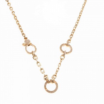 Work: 14k Solid Yellow Gold Diamond Triple Bail Chain Necklace