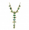 6.91 carat green tourmaline and 18 k gold necklace