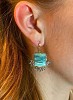 aquamarine opalized wood 18 k gold earrings2