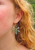 green tourmaline apatite 18k god earrings