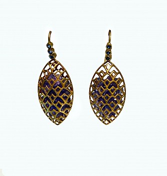 Lauren Harper - Tanzanite and 18k Gold Cage Earrings $2,200