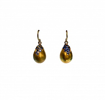 Lauren Harper - Blue Sapphire Gold Drop Earrings $2,750