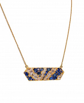 Lauren Harper - Blue and White Sapphire Necklace $4,510