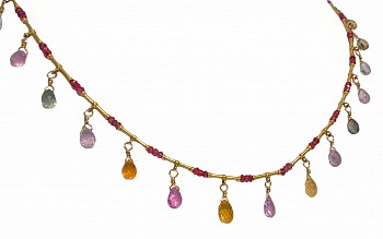 Lauren Harper - Multicolored Sapphire Choker $4,500