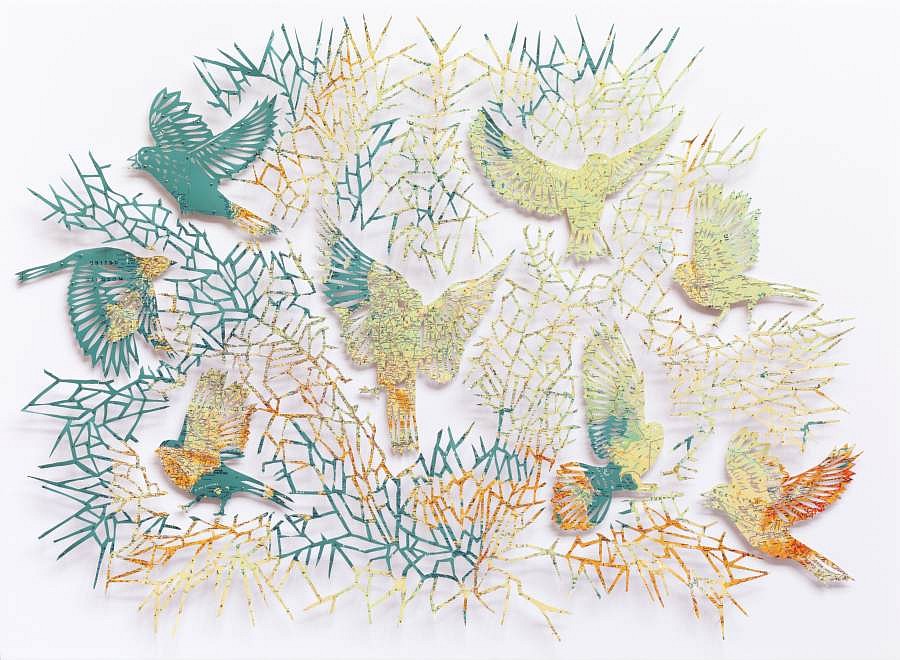 Claire Brewster, Fire in the Sky
Hand Cut World Map, 24 x 32 1/4 x 2 in. (61 x 82.2 x 5.2 cm)